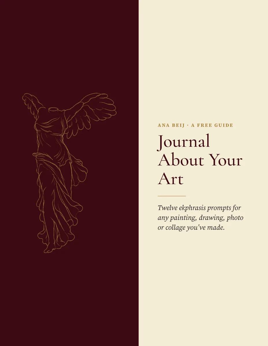 Cover of the free guide Journal About Your Art by Ana Beij